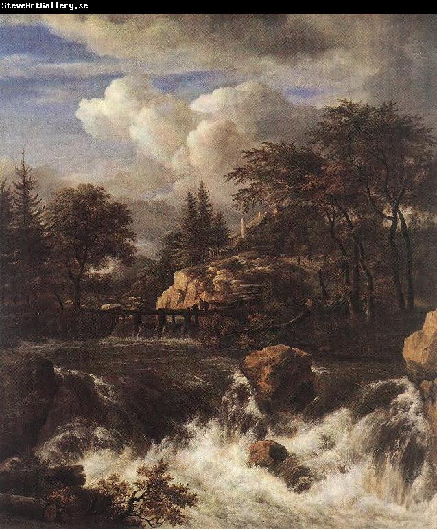 RUISDAEL, Jacob Isaackszon van Waterfall by a Church af